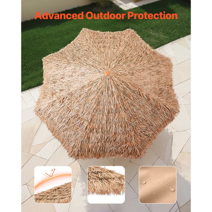 9 Ft Thatched Tiki Patio Umbrella – Poolside and Beach Shade
