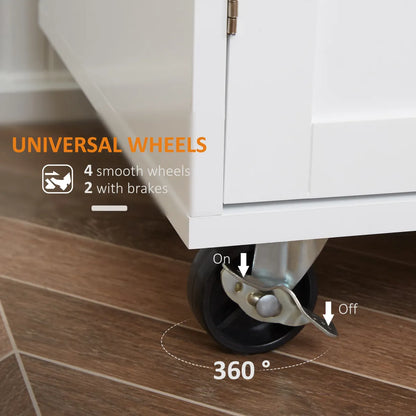 Rolling Kitchen Island Cart with Solid Wood Top & Storage – view 4