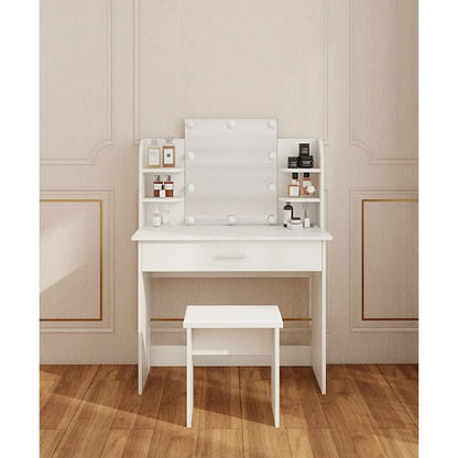 Vanity Table with Adjustable Mirror & Stool