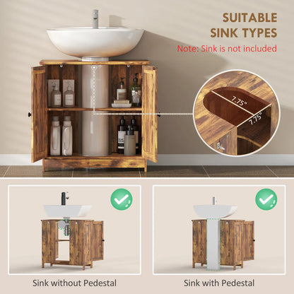 Rustic Wood Bathroom Vanity Cabinet, Under-Sink Storage