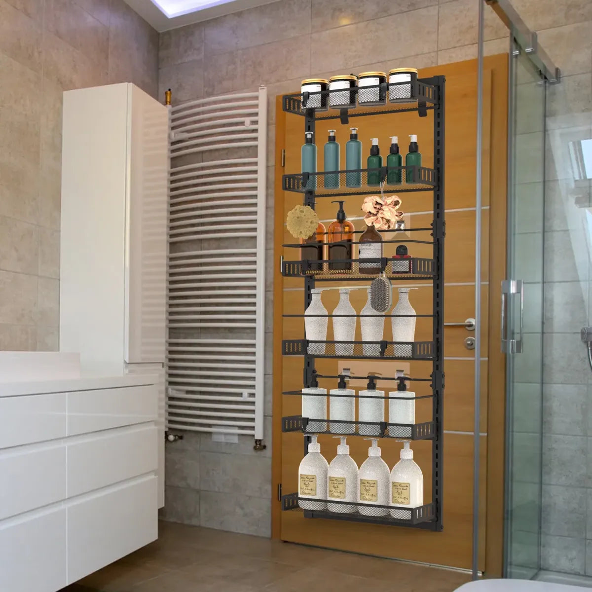 6-Tier Over-the-Door Pantry Organizer – Hanging Kitchen and Bathroom Storage Rack