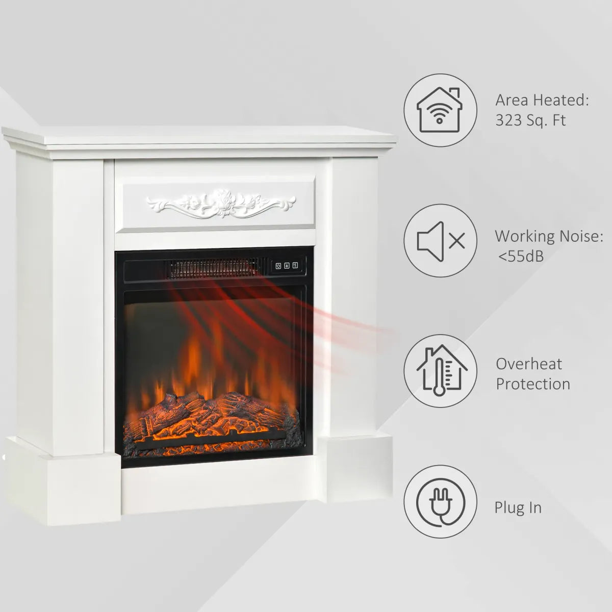 Freestanding Electric Fireplace Cabinet