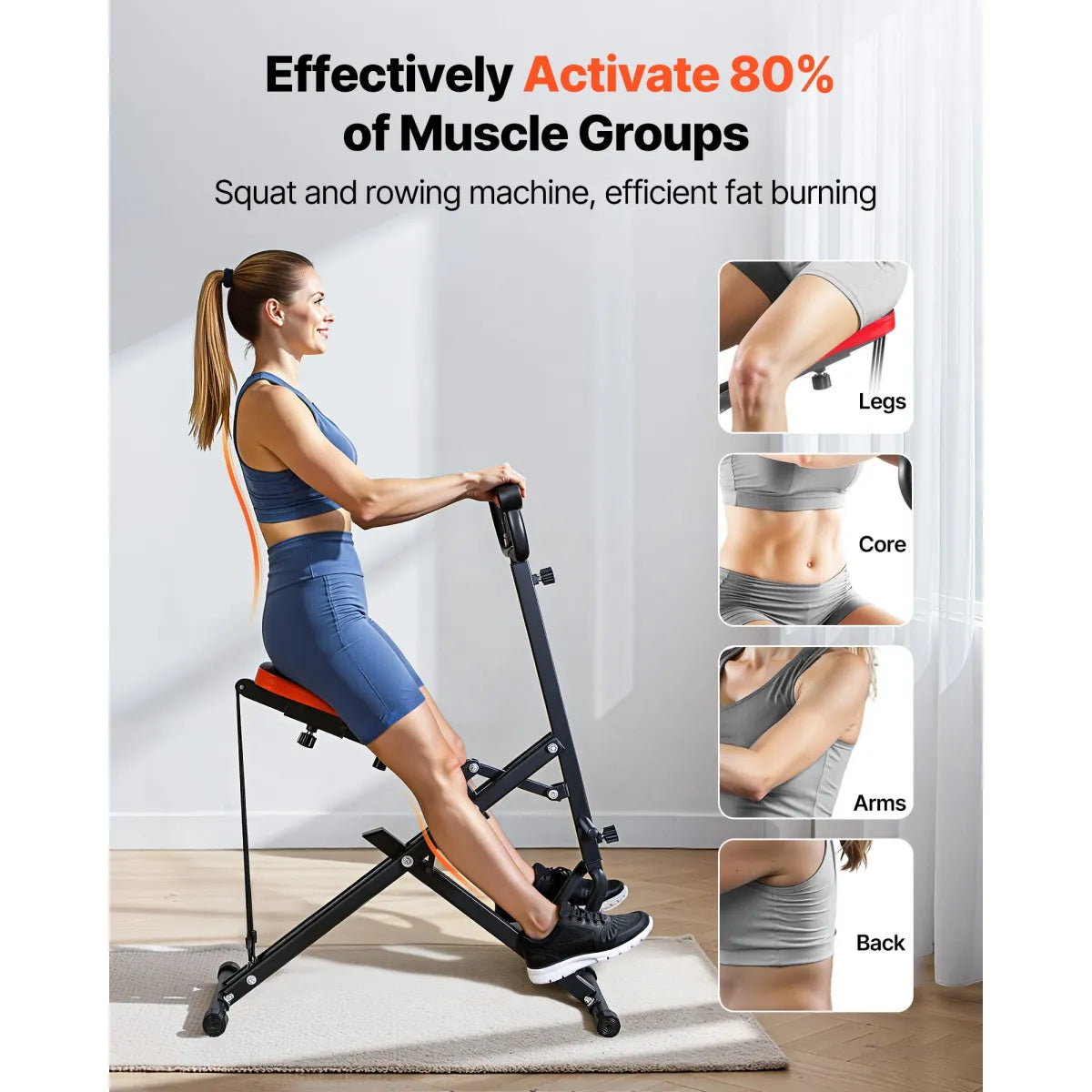 Foldable Deep Squat Machine – Home Glute and Leg Trainer with Resistance Bands