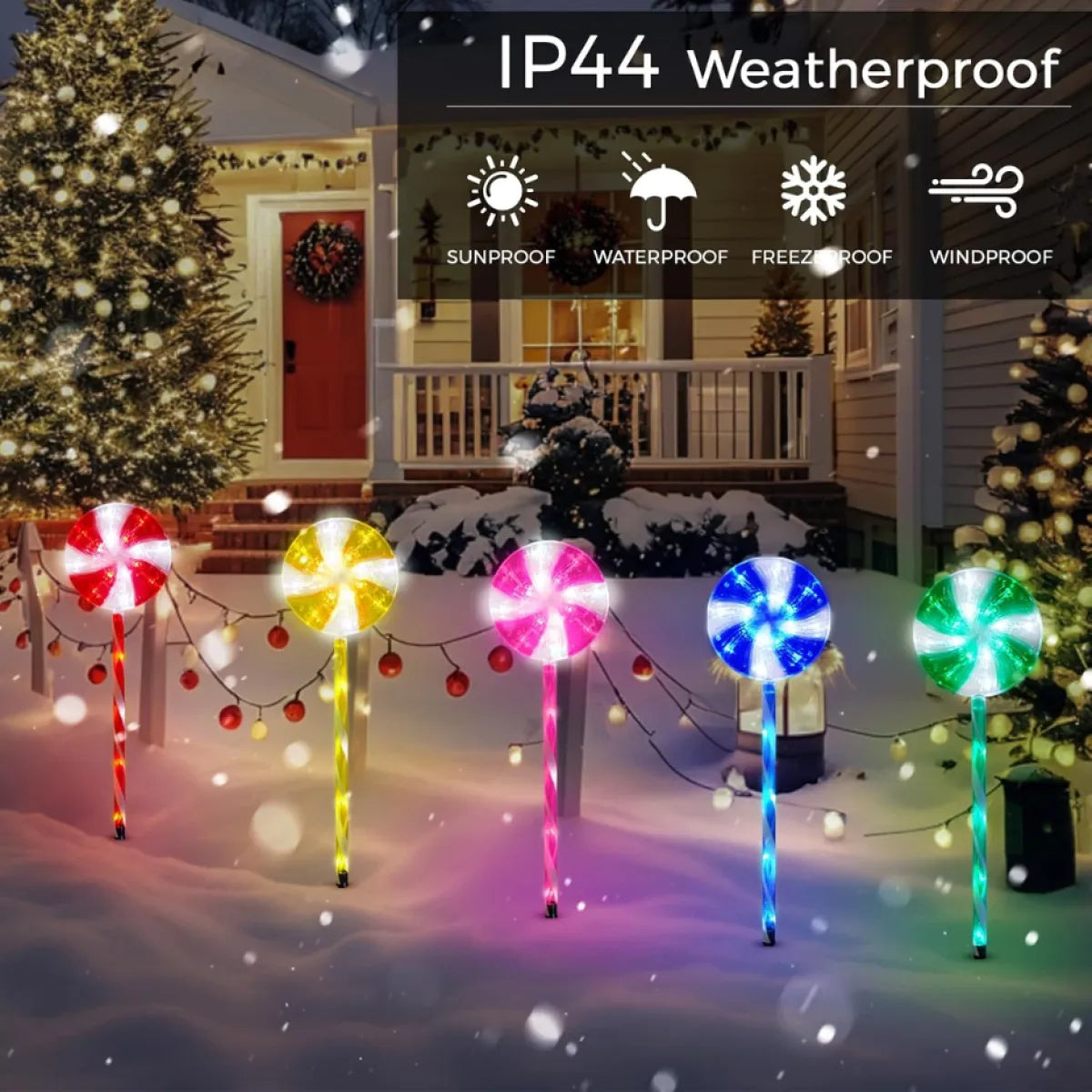 Lollipop Solar Pathway Lights, 5 Pack