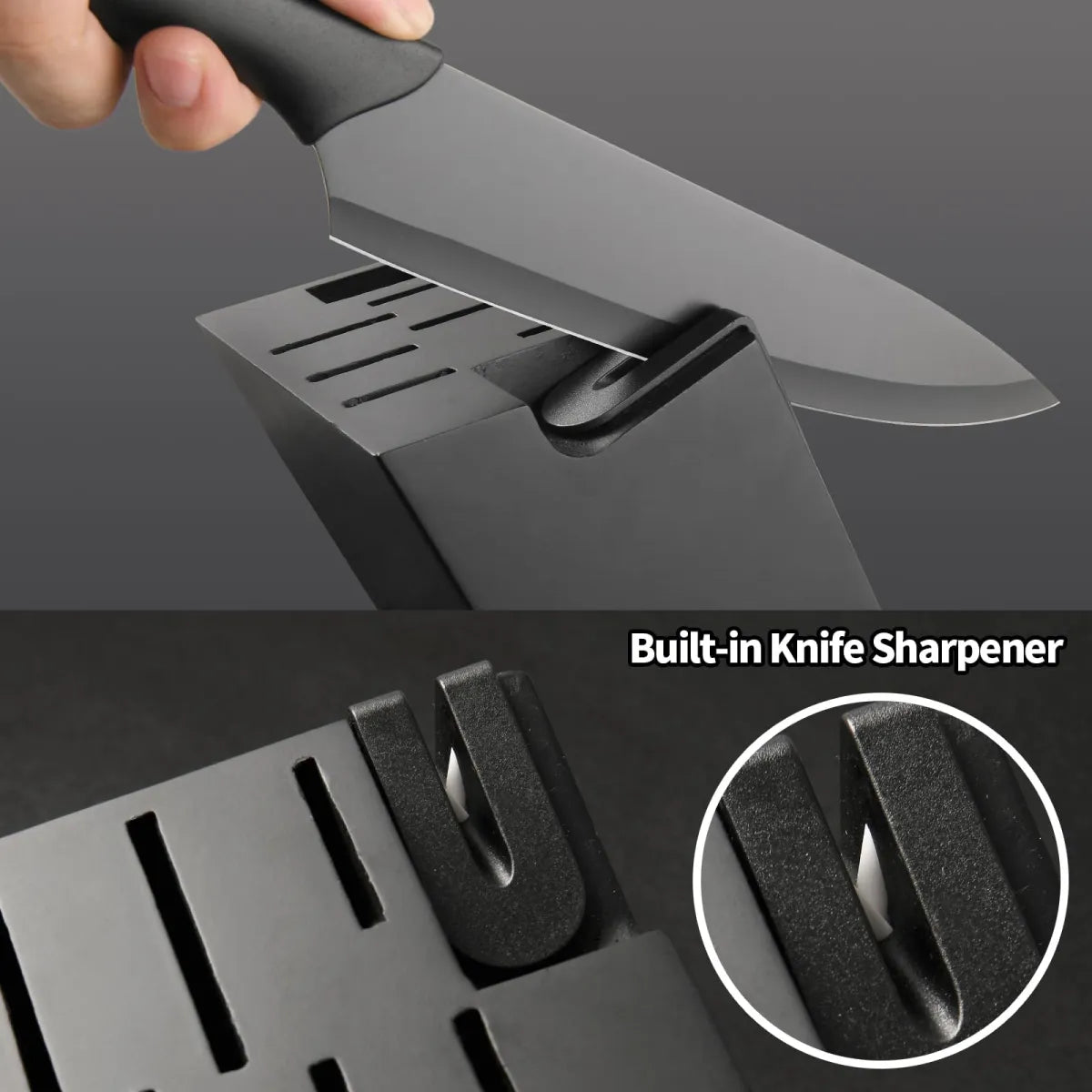 16-Piece Kitchen Knife Block Set – German Stainless Steel with Cutting Board