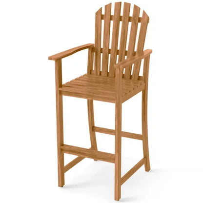 31" Outdoor Bar Stool, Slatted Design – view 2