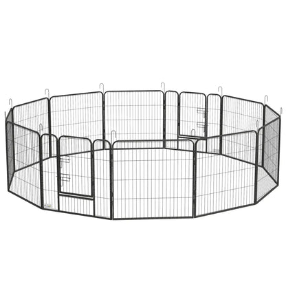 12-Panel Dog Pen with Gate – Heavy-Duty Puppy Playpen Fence