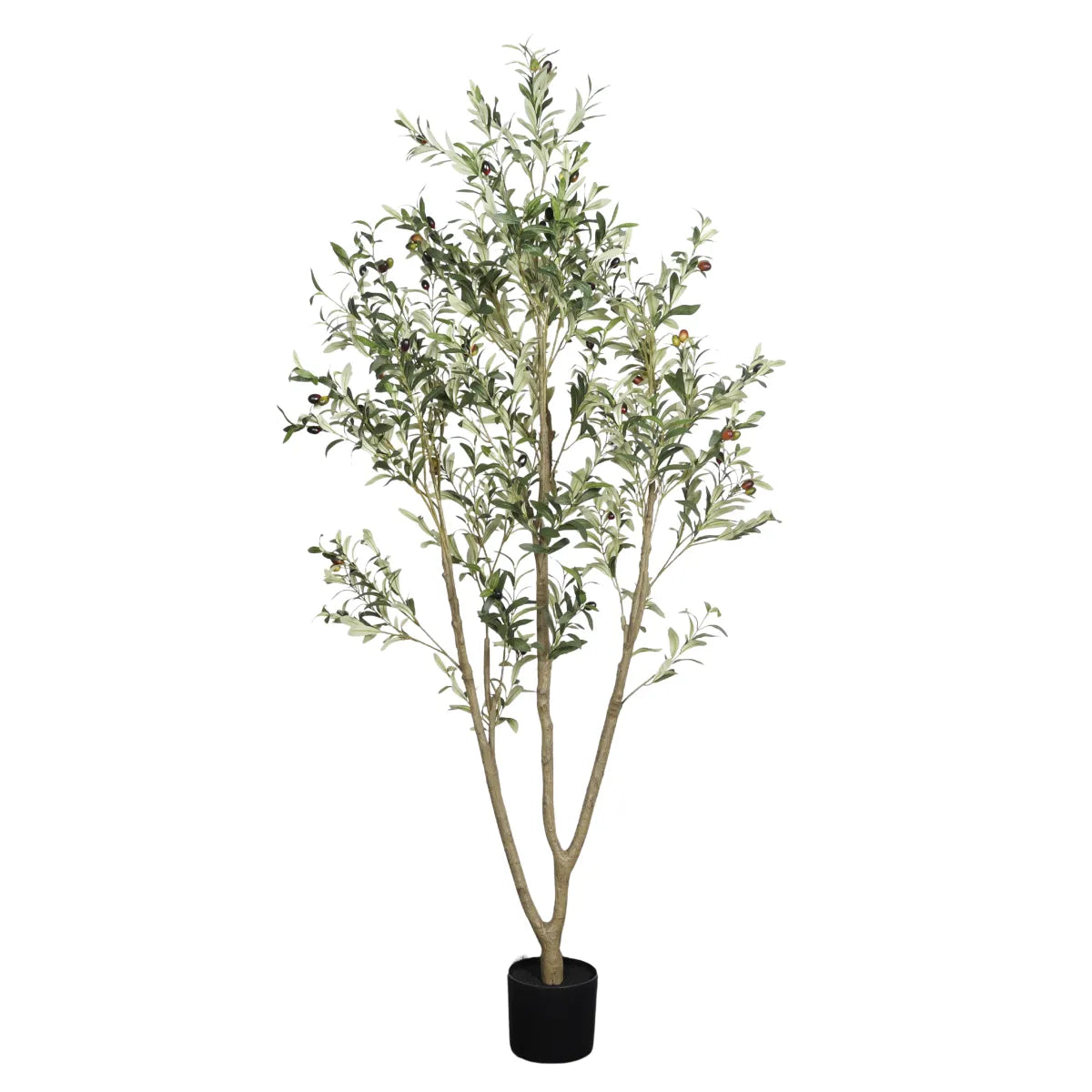 6 Ft Artificial Olive Tree in Black Pot, Lifelike Faux Potted Plant for Indoor Decor