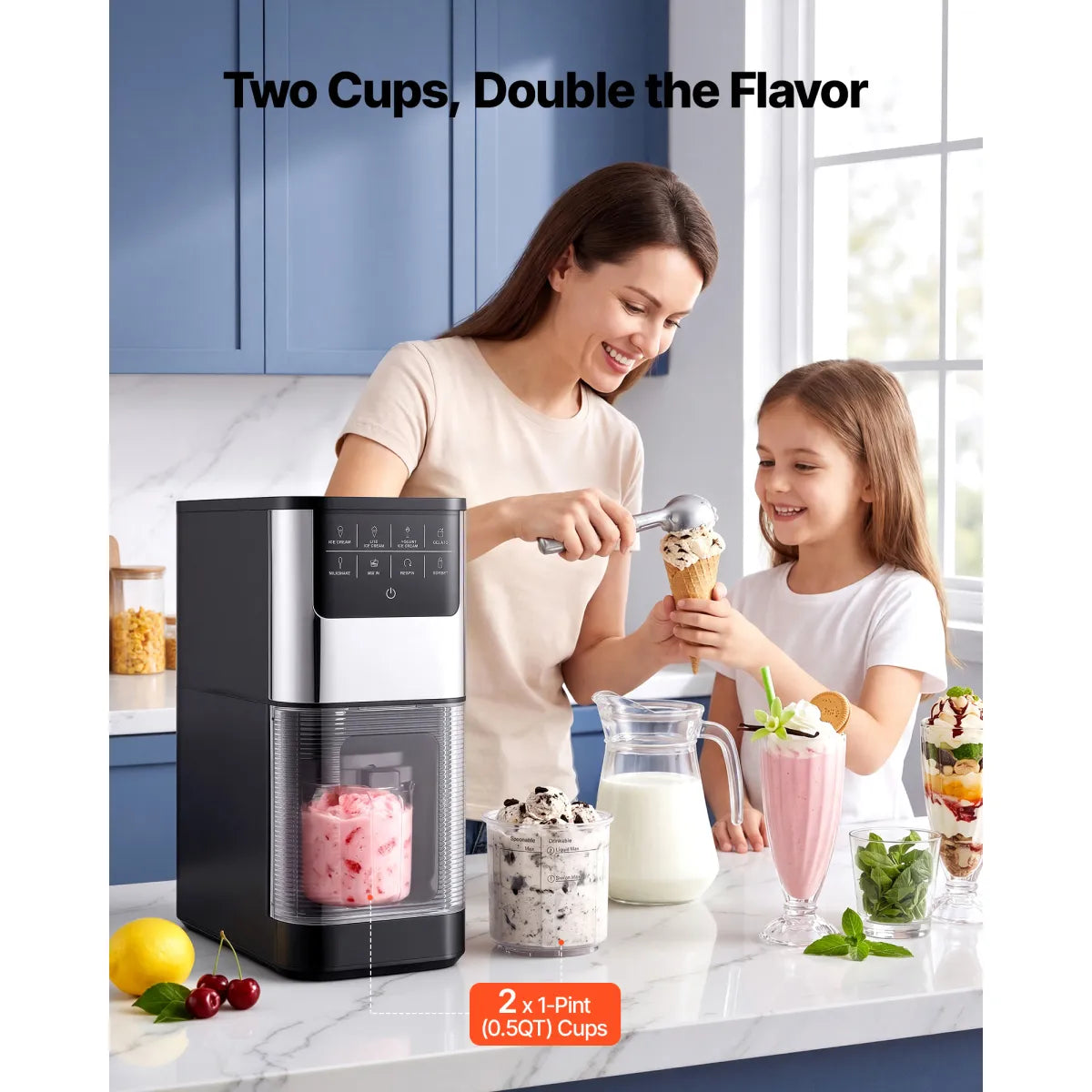 7-in-1 Ice Cream Maker – Frozen Treat Machine for Gelato, Sorbet and Frozen Yogurt