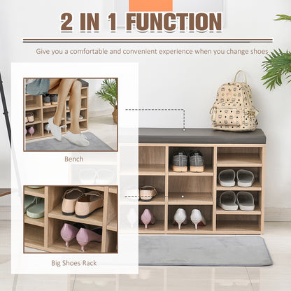 14-compartment shoe rack with seat