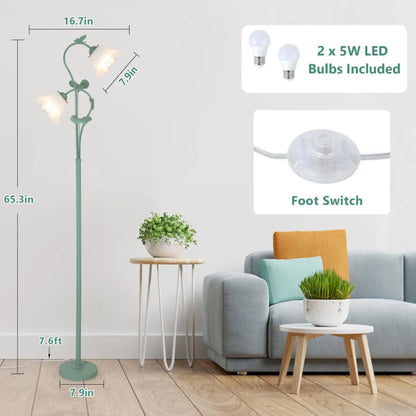 Floral Floor Lamp shade detail