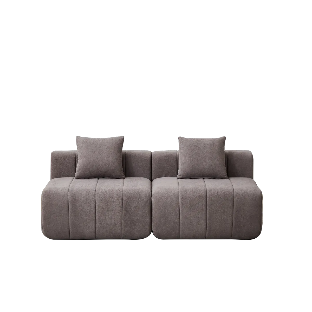 Chenille Modular Sofa Section with Pillows – view 2