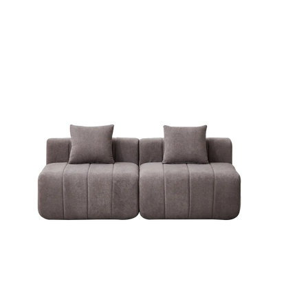 Chenille Modular Sofa Section with Pillows – view 2