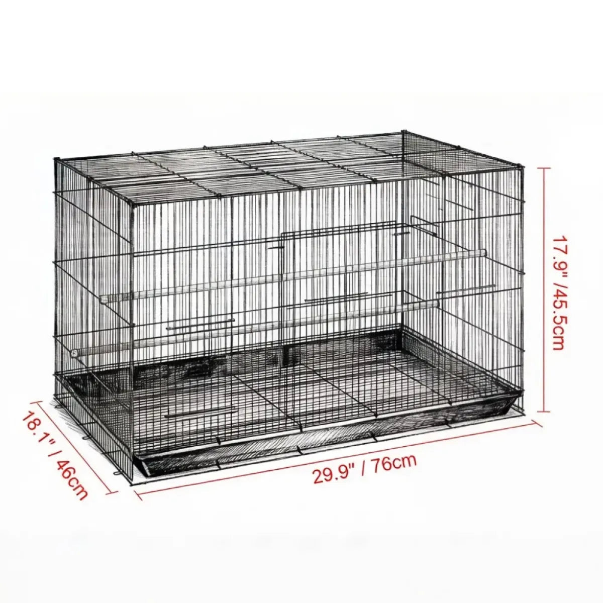 Easy-Clean Metal Bird Cage – Parrot and Finch Home