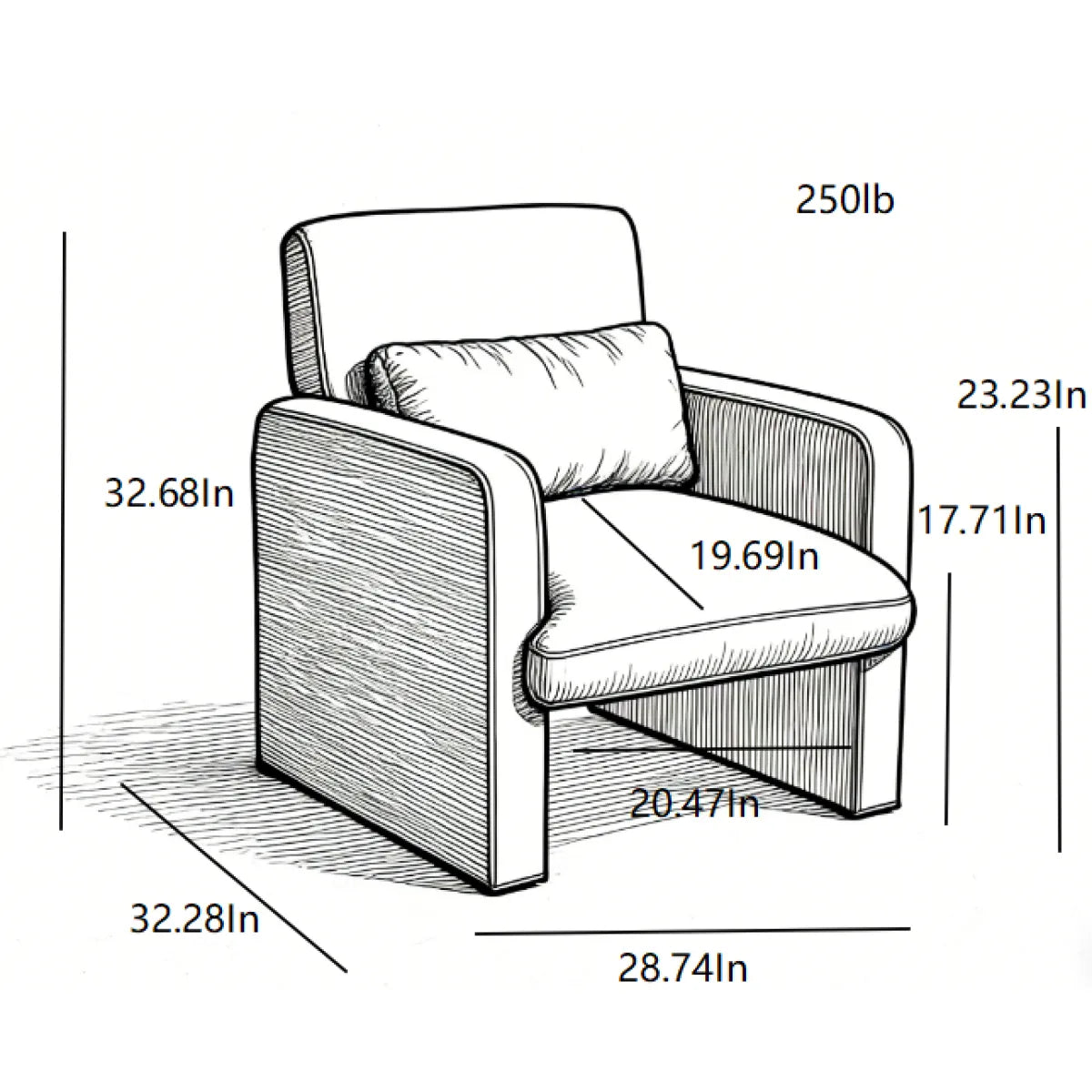 Boucle Fabric Accent Armchair – view 8