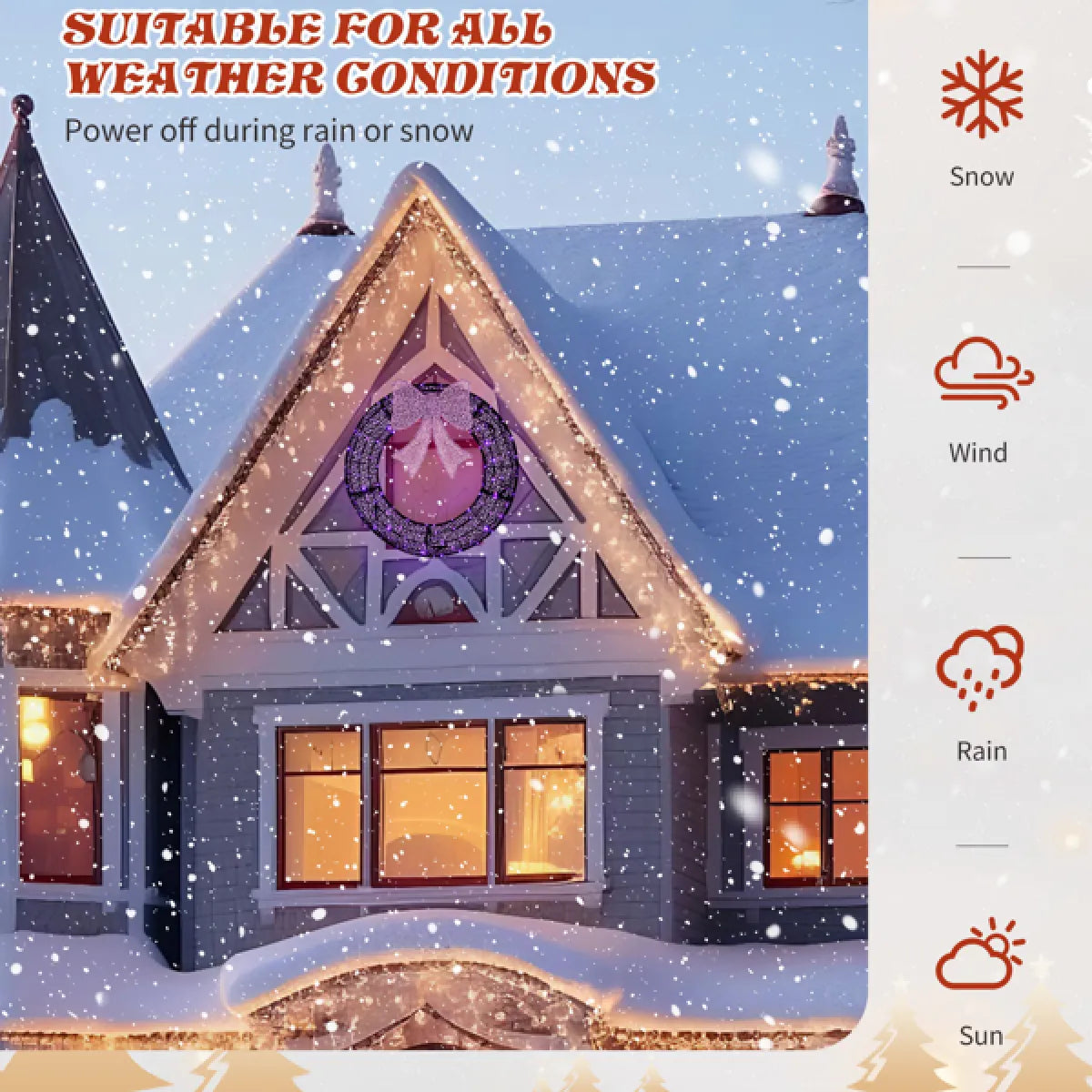36 In Pre-Lit Outdoor Christmas Wreath with Lights