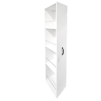 4-tier bookcase with pull-out shelves, white