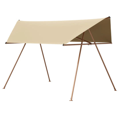 Hexagonal Sun Shade Sail Canopy with Rust-Resistant Poles, Light Khaki