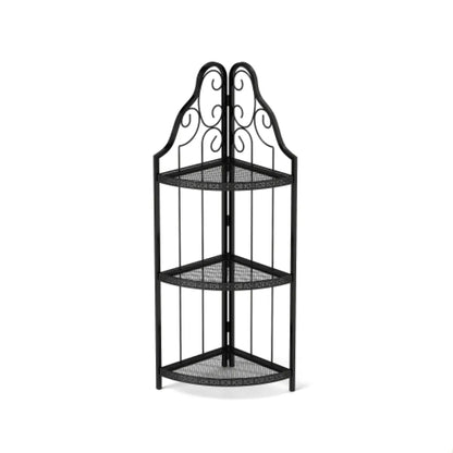 3-Tier Corner Open Shelf, Freestanding Shelving Unit – view 4