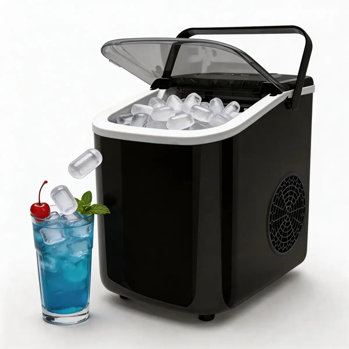 Countertop Ice Maker – Self-Cleaning Portable Machine with Handle