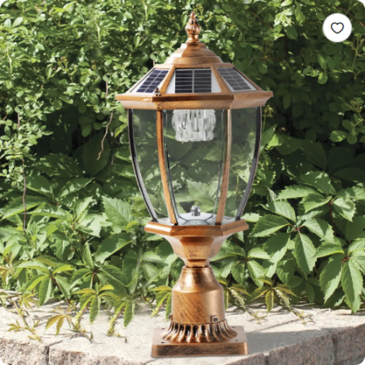 Solar Powered LED Outdoor Lantern – Vintage Glass Garden Pathway Light