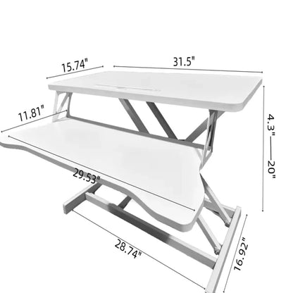 32" Height-Adjustable Standing Desk Converter, White – view 4
