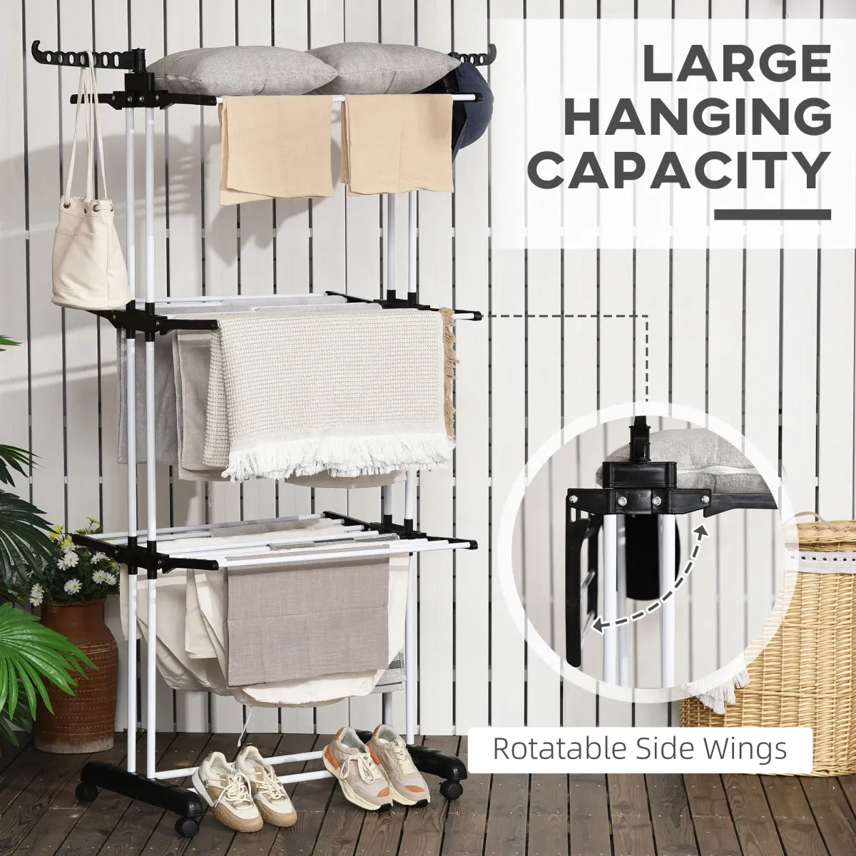 Foldable 4-Tier Steel Clothes Drying Rack – Indoor Laundry Stand