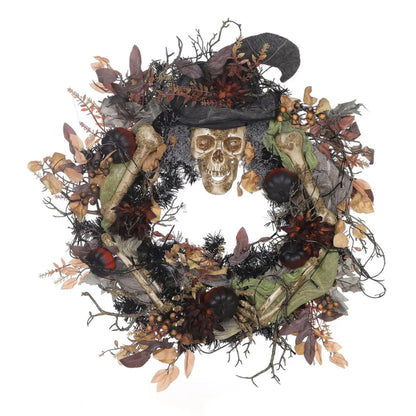 Skeleton Halloween Wreath, Hauntingly Beautiful Front Door Decor