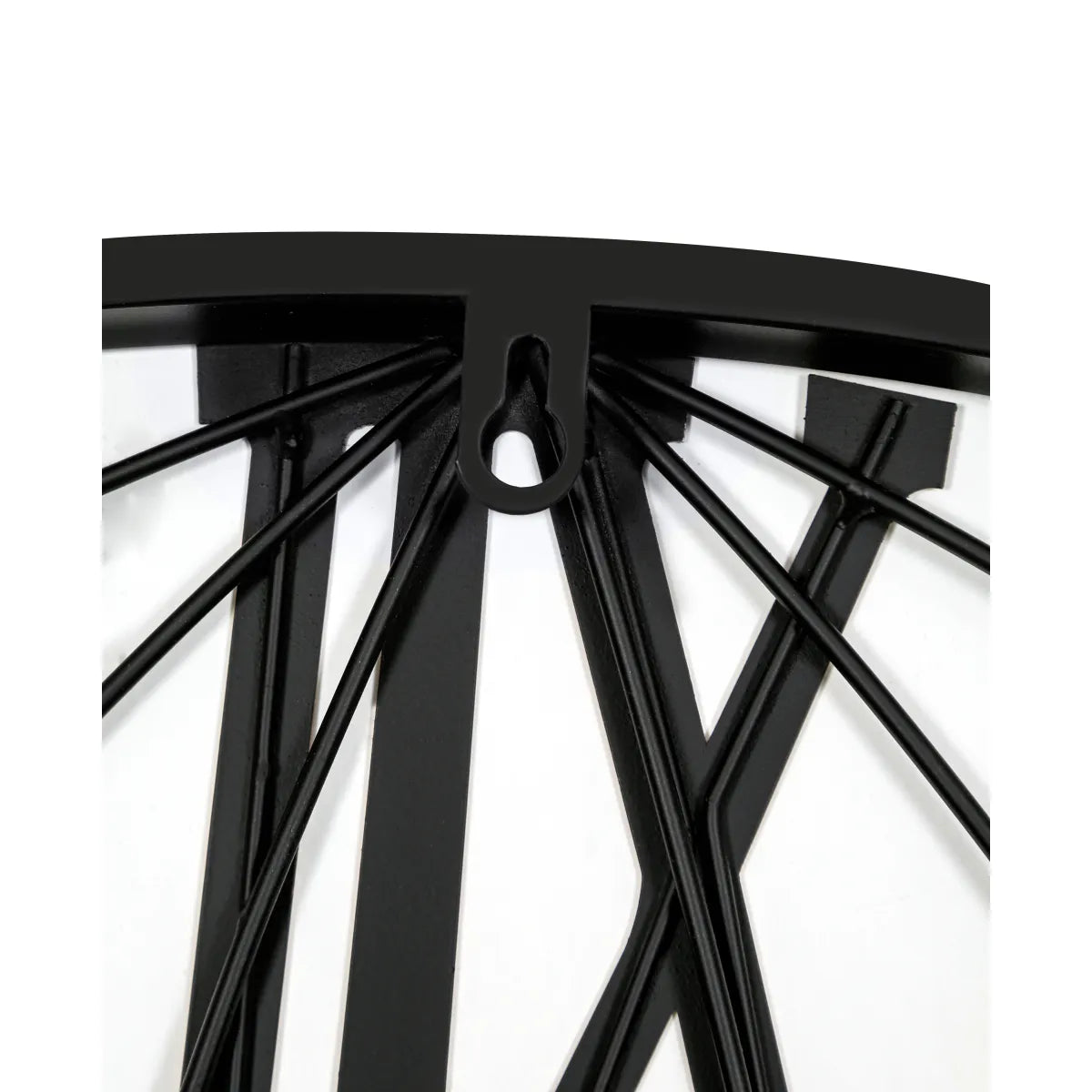 36" Large Black Metal Wall Clock with World Map Design