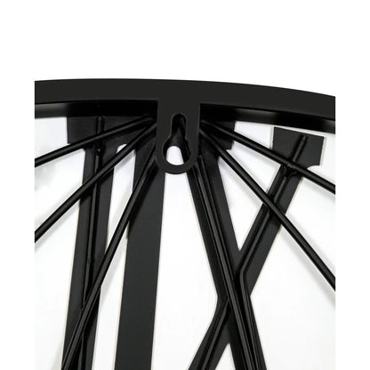 36" Large Black Metal Wall Clock with World Map Design