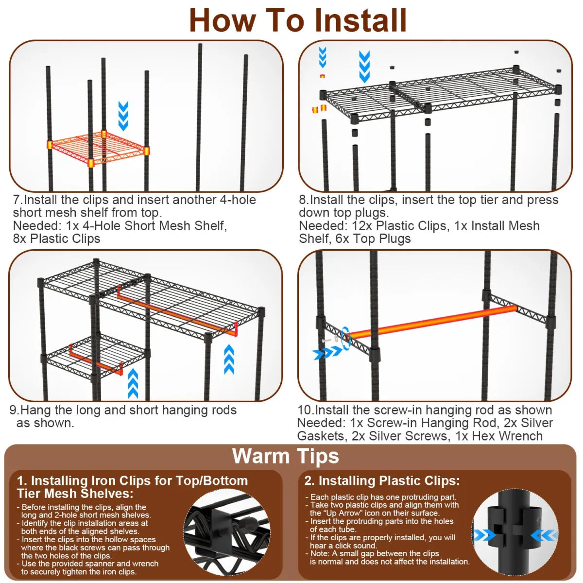 4-Tier Heavy Duty Garment Rack with Wheels – Rolling Clothes Rack