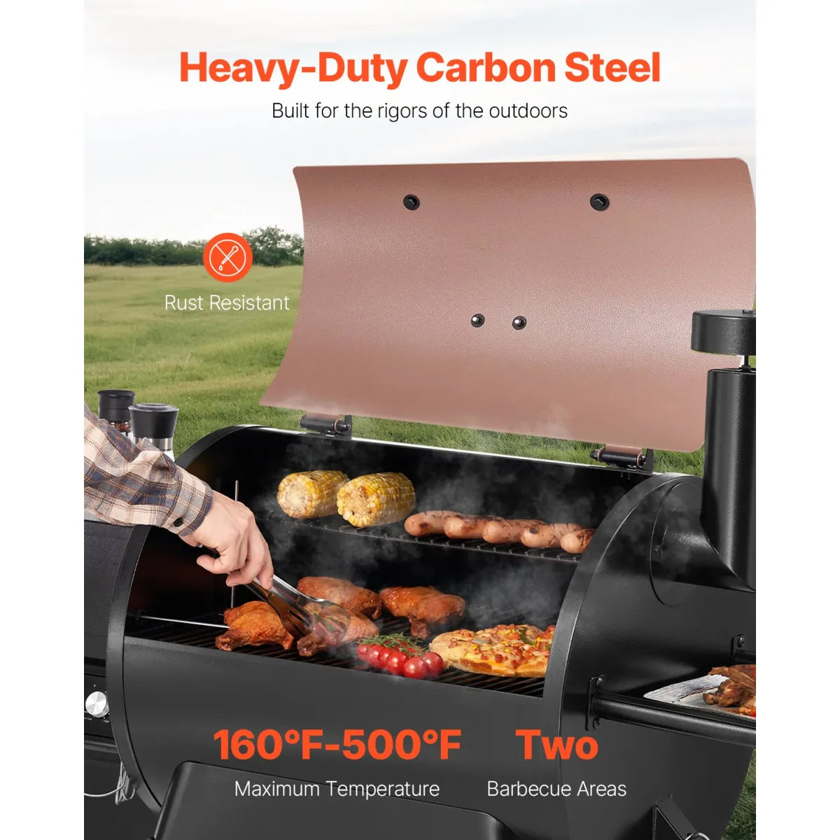 575 Sq.In. Wood Pellet Grill & Smoker – Electric Outdoor BBQ