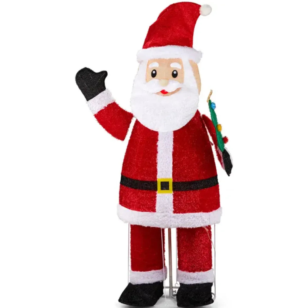 6 Ft Pre-Lit Pull-Up Santa Claus Waving Christmas Yard Decoration