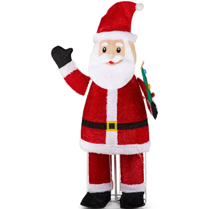 6 Ft Pre-Lit Pull-Up Santa Claus Waving Christmas Yard Decoration