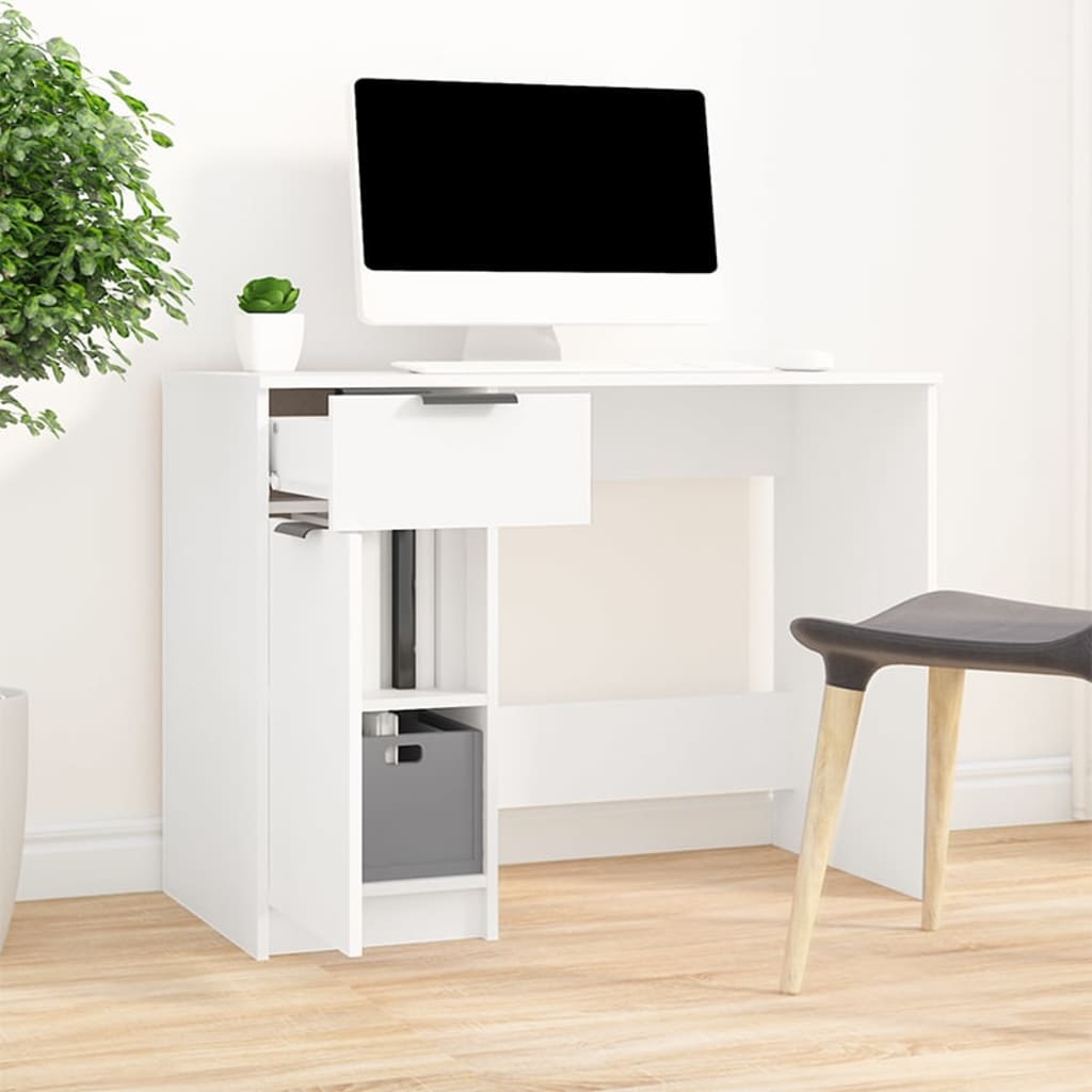 Textured engineered wood desk, 100cm