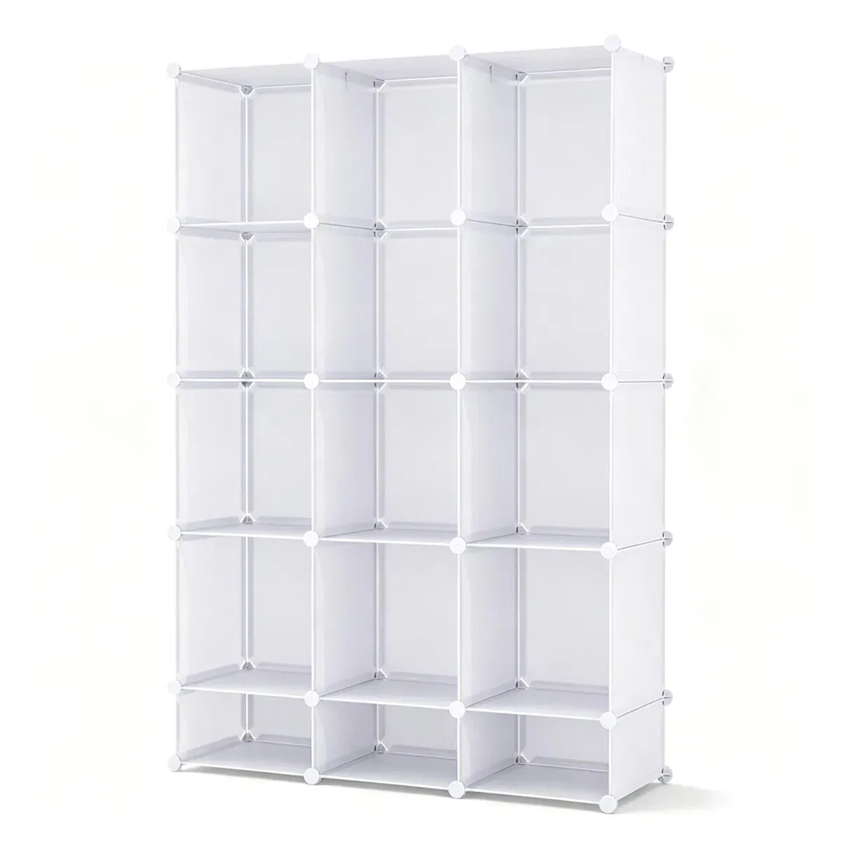 3-Cube Modular Kids Closet with Hanging Rods, Tool-Free Assembly, White