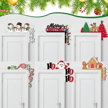 6 Pcs Christmas Door Corner Frame Decoration Set