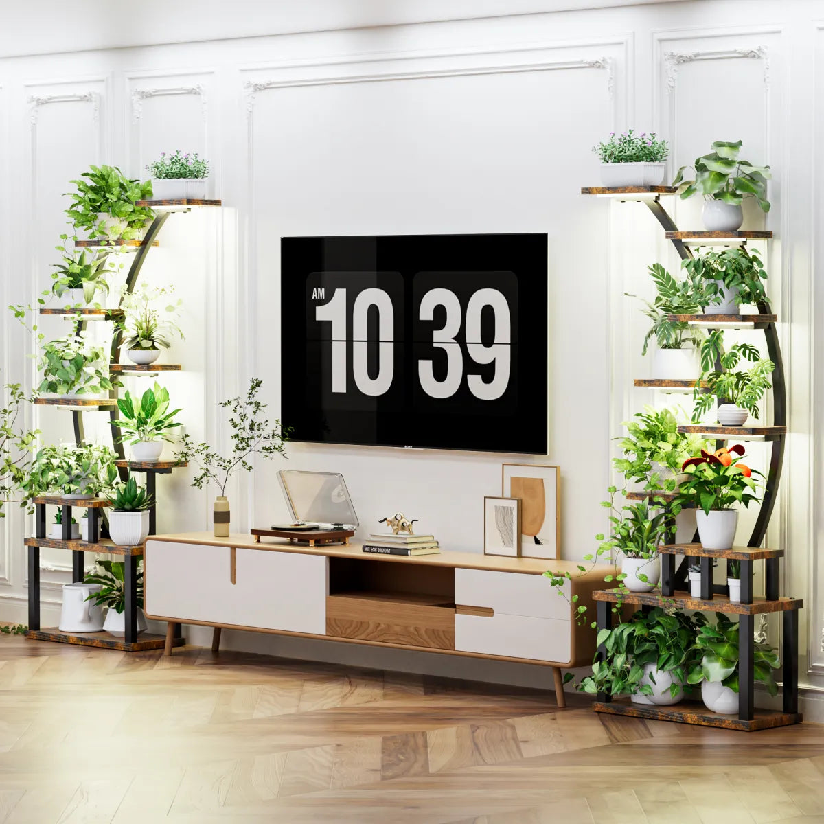2-Pack 9-Tier Metal Plant Stand with Grow Lights, 63" Tall – view 2