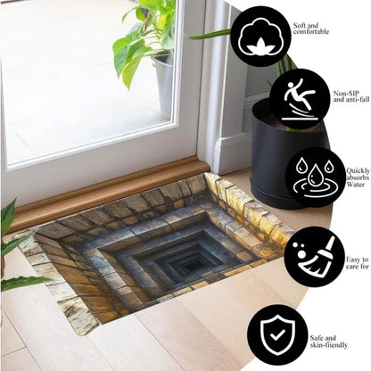 3D Optical Illusion Doormat – All-Weather Indoor & Outdoor Entrance Mat