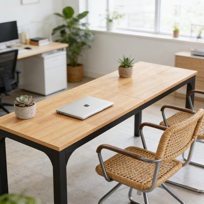 Rectangle executive desk in walnut
