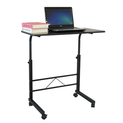 Rolling Sofa Side Tray Table – Height Adjustable C-Shape Snack Table