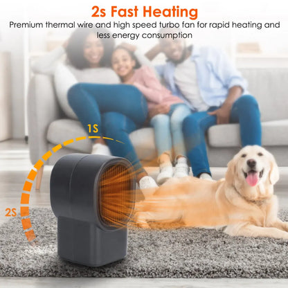 500W Portable Desktop Space Heater – Quiet Personal Fan Heater