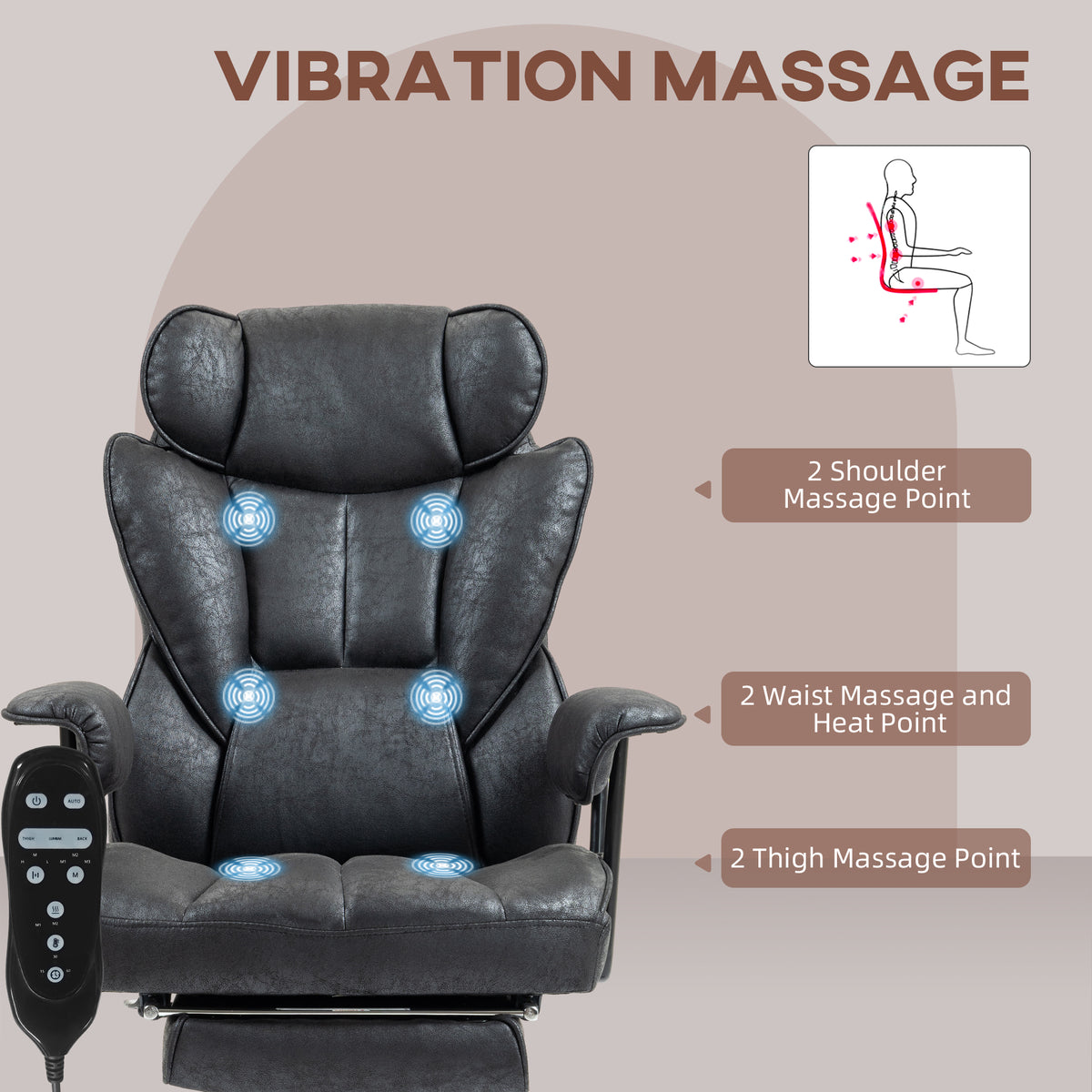 Big and tall massage office chair, 396 lb capacity
