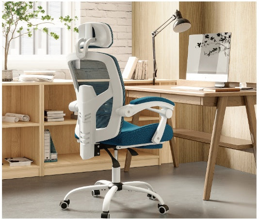 Reclining ergonomic office chair with footrest