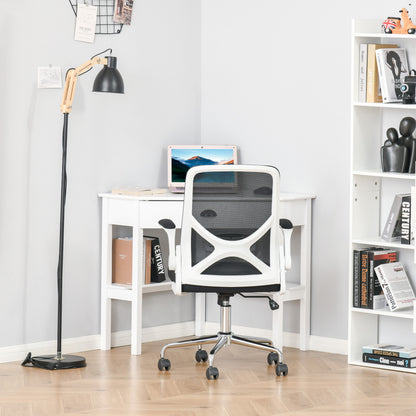 Triangle corner desk with drawer, white