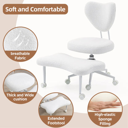 Ergonomic Cross-Legged Meditation Chair, Beige