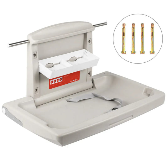 Wall-Mounted Fold-Down Baby Changing Table, White