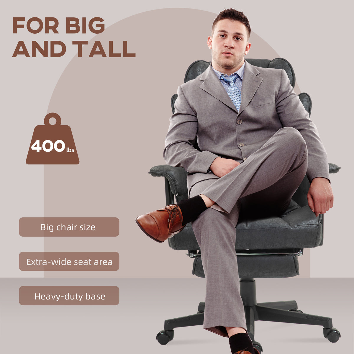 Big and tall massage office chair, 396 lb capacity