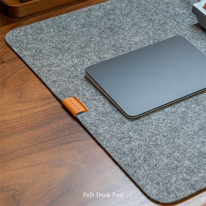 Large felt desk mat and mouse pad
