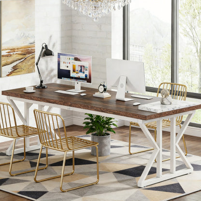 Spacious two-person computer desk